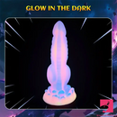 8.14in Colorful Soft Flexible Fantasy Big Luminous Monster Dildo