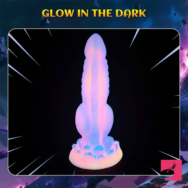 8.14in Colorful Soft Flexible Fantasy Big Luminous Monster Dildo