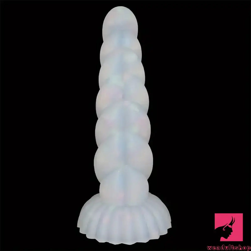 5.43in 8.86in Big Lifelike Jelly Glowing Dildo With Sucker Female Masturbator