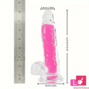 7.08in 8.07in TPE Double Layer Glow-in-the-dark Realistic Clear Dildo