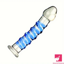 6.9in Clear Spiked Spiral Glass Dildo For Anal Vaginal Orgasm