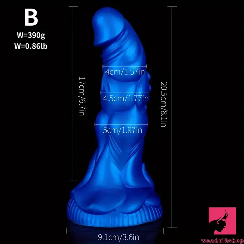 7.87in 8.1in 9.25in Silicone Real Lifelike Monster Soft Bendable Dildo