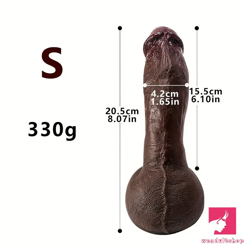 8.07in 8.66in 9.44in Ebony Silicone Soft Real Big Dildo For Pleasure