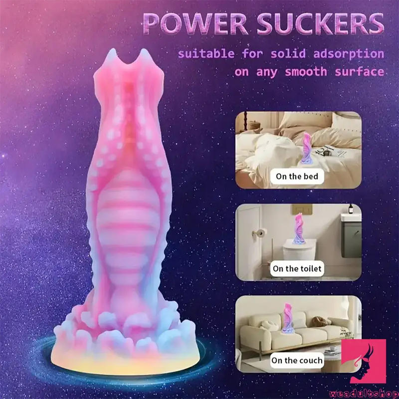 7.59in Real Silicone Soft Luminous Monster Dildo For Anal Expansion