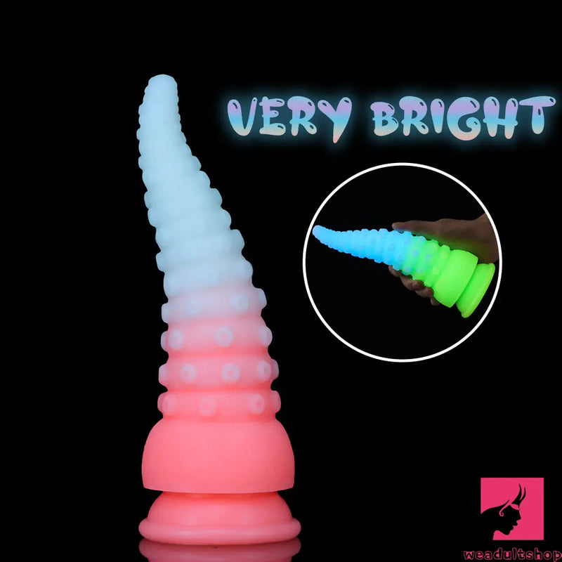 6.42in 7.48in 8.66in Fluorescent Octopus Tentacle Soft Dildo For Couple Sex