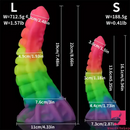 6.34in 8.66in Silicone Soft Rainbow Penis Tentacle Luminous Dildo