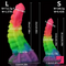 6.34in 8.66in Silicone Soft Rainbow Penis Tentacle Luminous Dildo