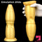 9.84in Gold Soft Liquid Big Silicone Butt Plug Dildo For Women Men