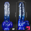 5.9in 7in 7.9in Gradient Color Clear Jelly Real Cock Dildo For Anal Sex