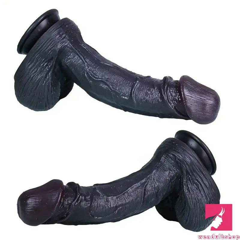 11.4in Silicone Ebony Large Soft Dildo For Women Men Suction Cup