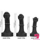 10.63in 12.6in 13.77in Silicone Big Soft Curved Black Mushroom Dildo