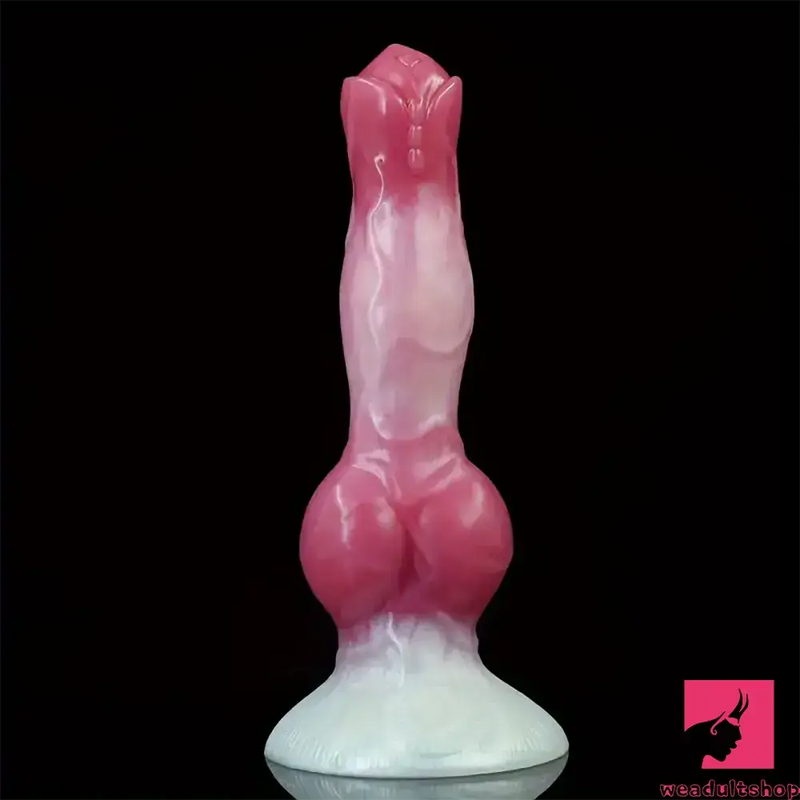 8.03in Fantasy Big Dog Knot Silicone Soft Dildo For G-Spot Orgasm