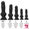 7.28in 7.48in 9.64in 10.62in 13in Big Black Silicone Dog Knotted Dildo