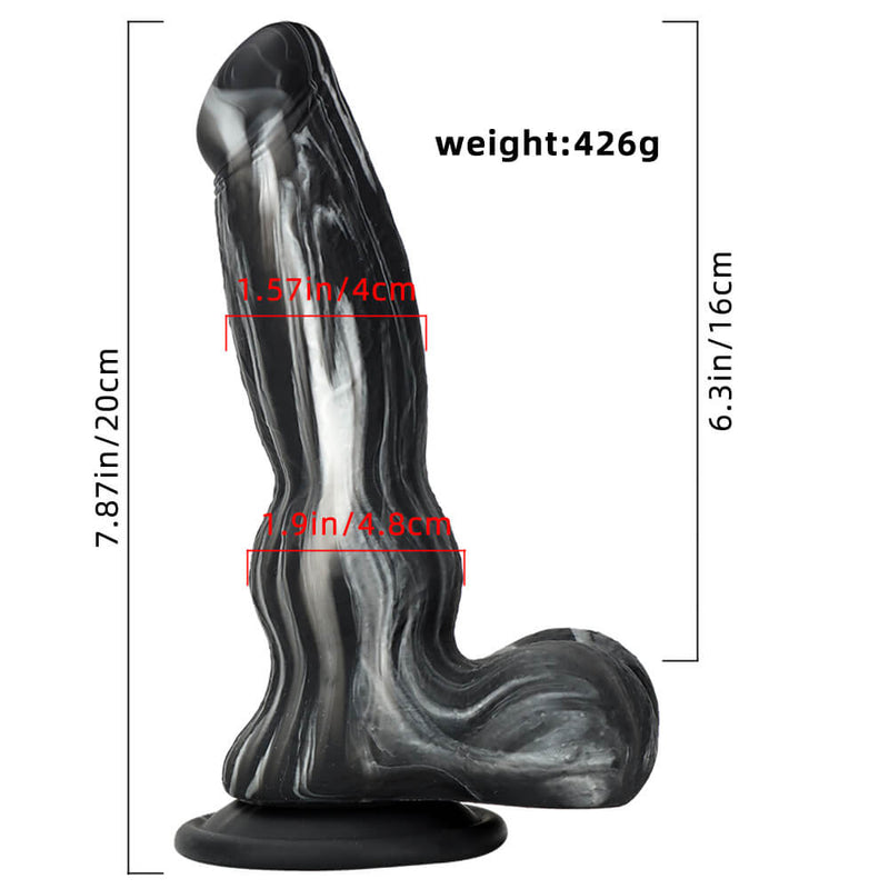 7.87in Silicone Soft Mixed Color Dog Cock Dildo For Women Sex Anus