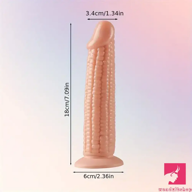 7.09in Real Vegetable Corn Dildo For Women Vagina Sex With Sucker