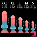 7.08in 7.48in 9.44in 10.23in 13in Silicone Soft Big Glowing Dog Penis Dildo