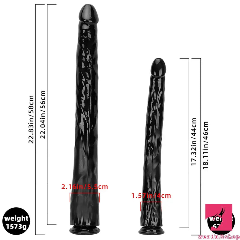 18.11in 22.83in Super Big Long Black Dildo BDSM Sex Toy For Anal Clit