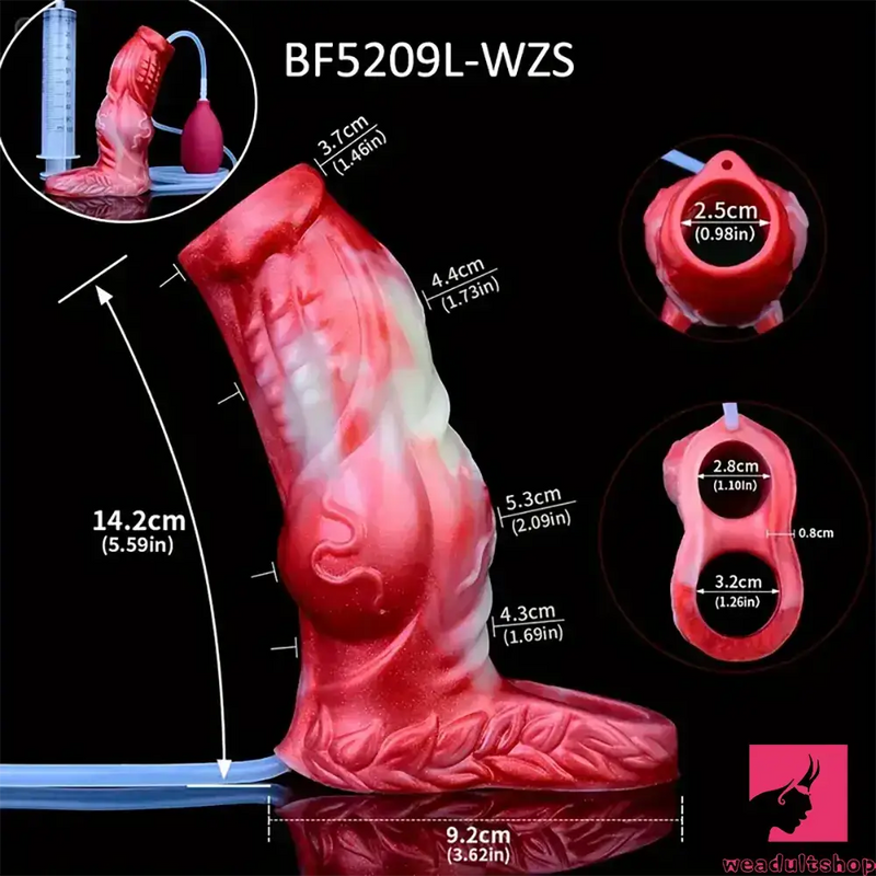 4.8in 5.59in Soft Liquid Silicone Monster Ejaculating Dildo Sleeve For Delay