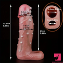 8.46in Realistic Large Silicone Soft Dildo Sleeve With Pearl Love Toy