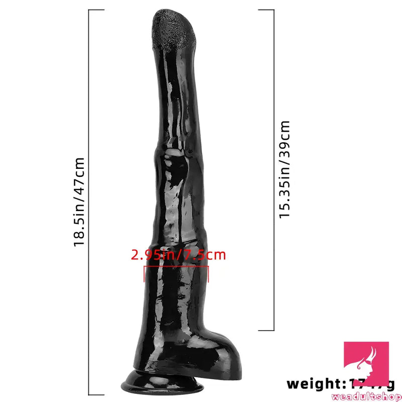 18.5in Extra Big Long Black Dildo Real BDSM Animal Horse Penis Love