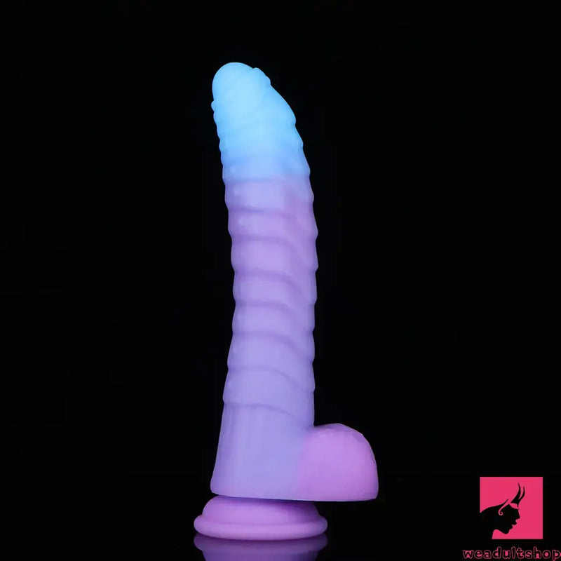 8.15in 9.06in Mixed Color Silicone Gradient Big Soft Odd Dildo Adult Toy