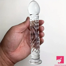 6.9in Clear Real Glass Crystal Dildo For G-Spot Vaginal Sex Orgasm