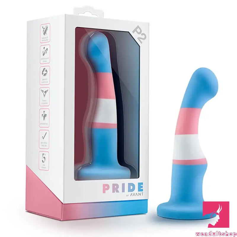 5.83in Unisex Silicone Soft Rainbow Dildo Adult Toy For Gay LGBT