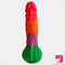 7.9in Silicone Rainbow Soft Dildo For Women Men Couple G-spot Clit