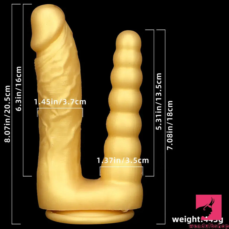 8.07in Silicone Big Soft Dildo Double Heads Dildo Butt Plug Anal Beads