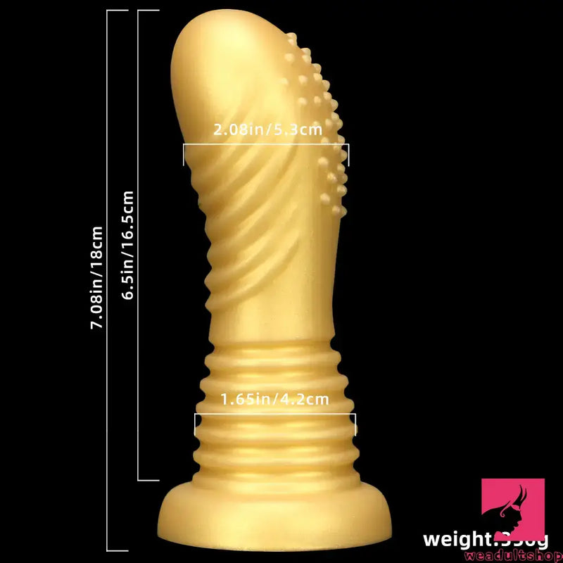 7.08in Top Quality Soft Liquid Silicone Thick Spiked Butt Plug Dildo