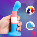 5.83in Unisex Silicone Soft Rainbow Dildo Adult Toy For Gay LGBT