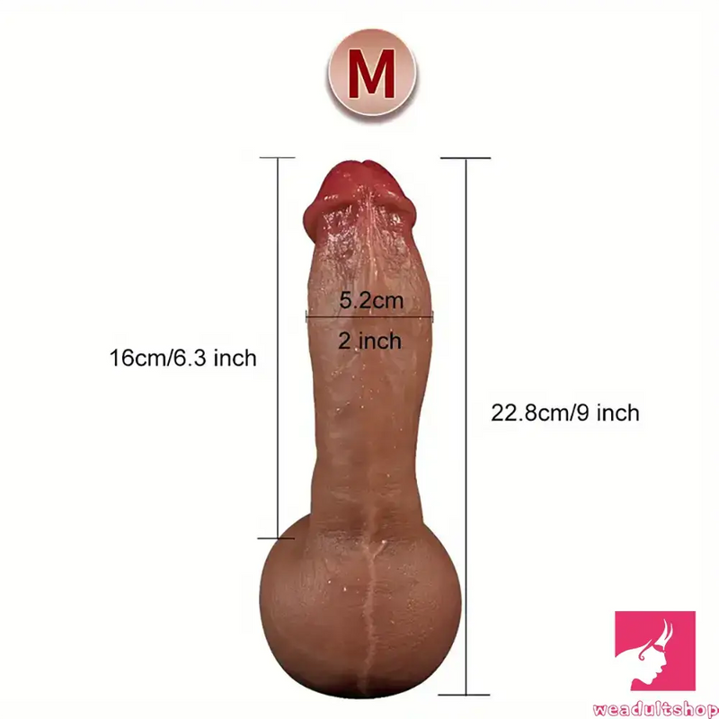 8.66in 9in 9.25in Real Skin Silicone Soft Penis Dildo For Couple Sex