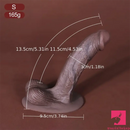 5.3in 7.09in 9.06in Ebony Silicone Soft Dildo For Anal Clit Sex Toy