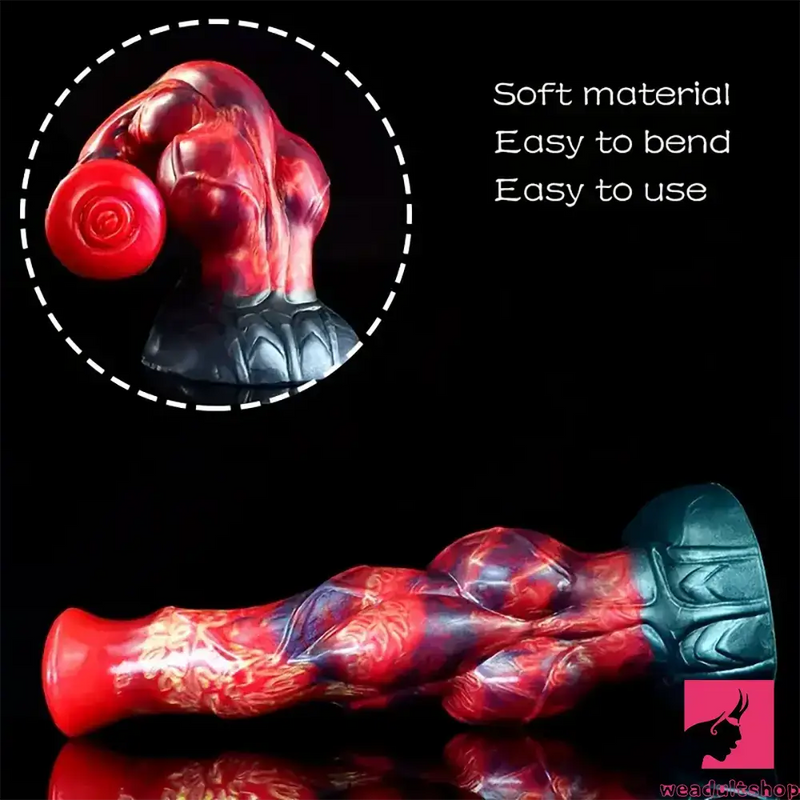 9.57in Animal Big Dog Silicone Soft Women Dildo With Suction Base