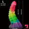 6.34in 8.66in Silicone Soft Rainbow Penis Tentacle Luminous Dildo