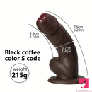 6.29in 8.26in 10.43in XML Ebony Silicone Soft Real Coffee Dildo For Love