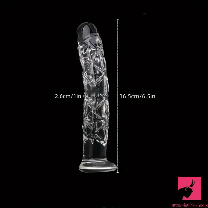 6.5in Clear Unisex Glass Crystal Dildo For Female Male Lesbian Orgasm