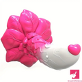 7.4in Soft Flexible Silicone Rose Shape Colorful Particles Dildo