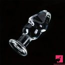 4.63in Clear Elegant Glass Crystal Dildo For Women Men With Base