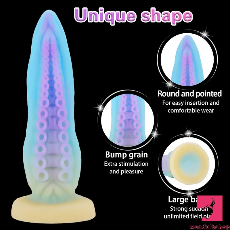 6.69in 7.87in 9.05in Fantasy Octopus Tentacle Silicone Flexible Dildo