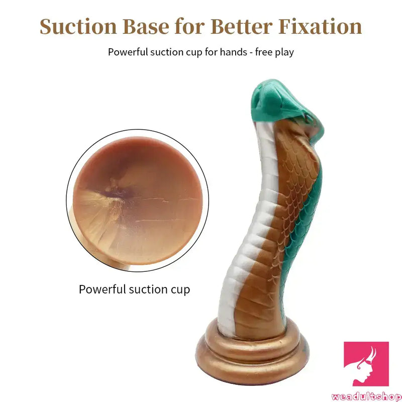 9.06in Silicone Soft Big Fantasy Snake Curved Dildo For Sex Toy