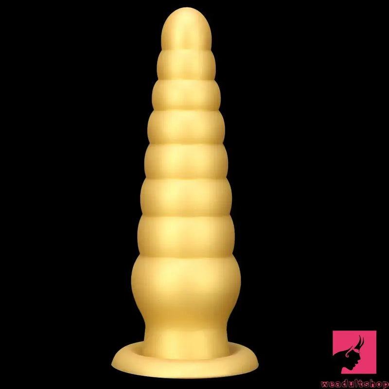 10.63in Soft Silicone Big Gold Butt Plug Dildo For Anal Expansion Orgasm