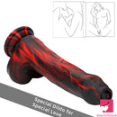 8.46in Large Uncut Silicone Soft Mixed Color Dildo For Women Sex Toy