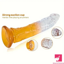 6.29in 7in 7.67in 8.46in Clear Crystal Real Cock Dildo For G-Spot Clit