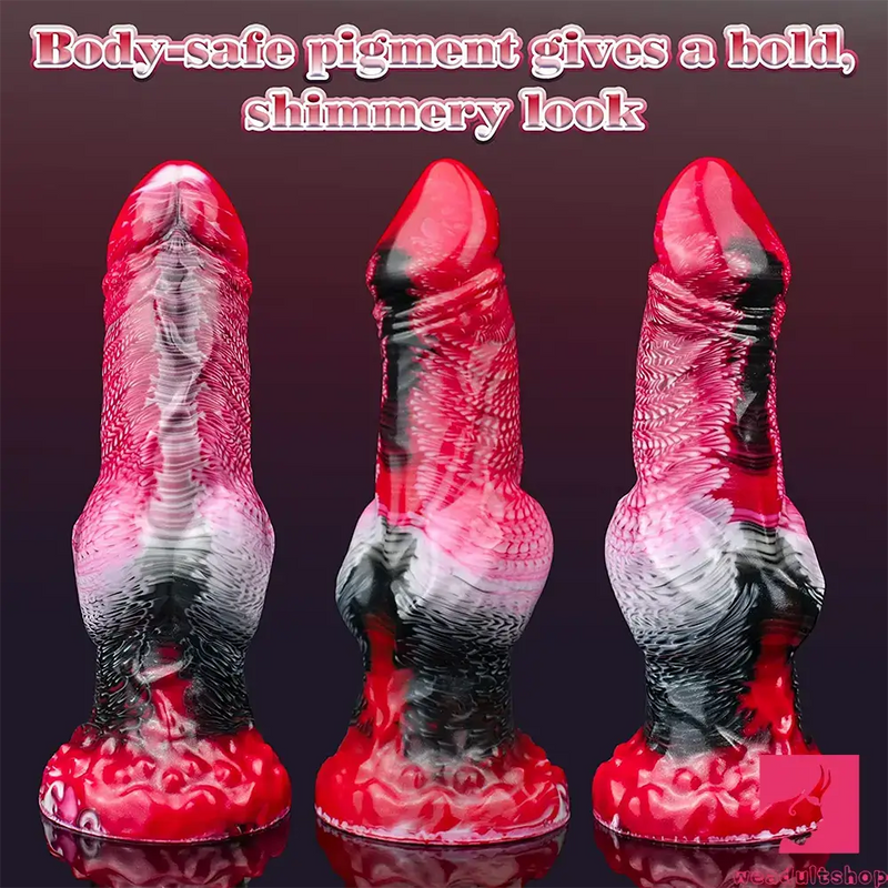 9.06in Silicone Soft Fantasy Big Wolf Knot Dildo With Big Sucker