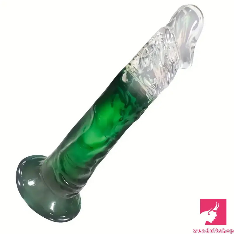 7.28in Soft Silicone Clear Real Dildo For Anus Clitoris Stimulation