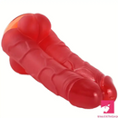 9.6in Realistic Cock Double Penetration Dildo With Ribbed Man Testis