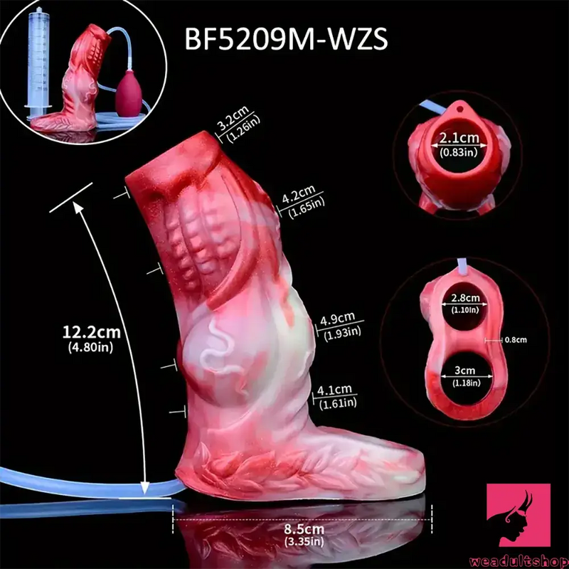 4.8in 5.59in Soft Liquid Silicone Monster Ejaculating Dildo Sleeve For Delay