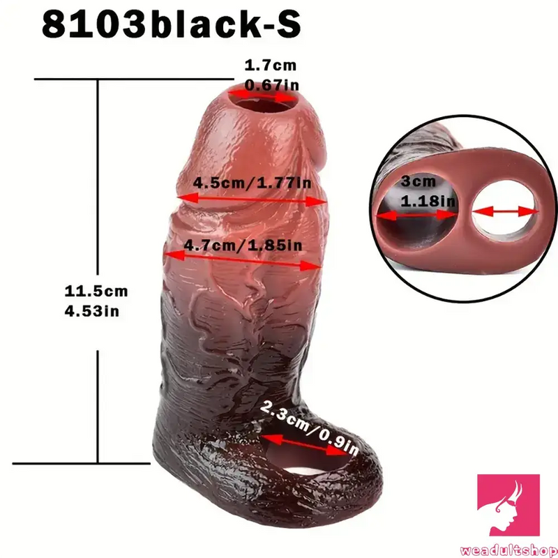 4.53in 5.24in 6.02in Silicone Soft Dildo Sleeve For Penis Enlargement