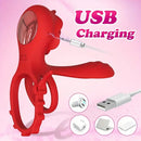 Adjustable Size Vibrating Cock Ring With Rose Sex Toy For Adults